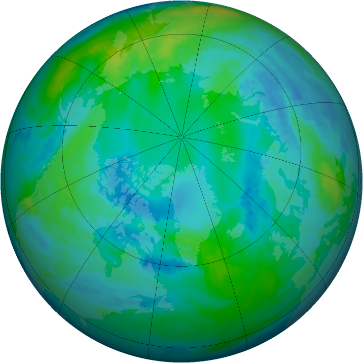 Arctic ozone map for 26 October 1991